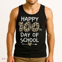 Happy 100th Day Of School Leopard Cute For Teacher Student Tank Top thumb 3