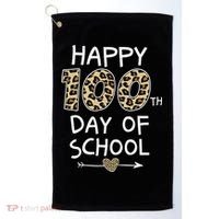 Happy 100th Day Of School Leopard Cute For Teacher Student Golf Towel thumb 0