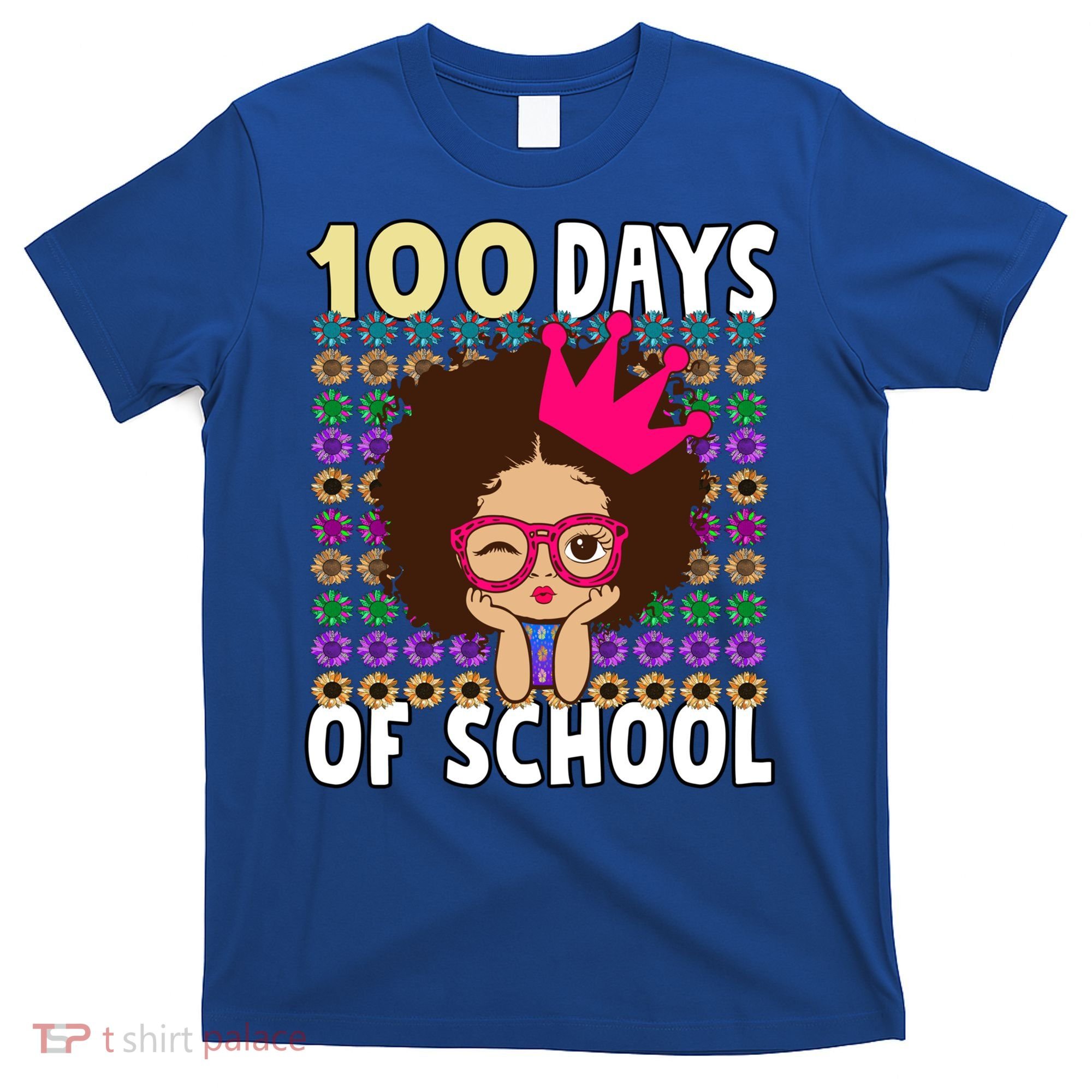 Happy 100 Days Of School Girls Black African Melanin Gift T-Shirt
