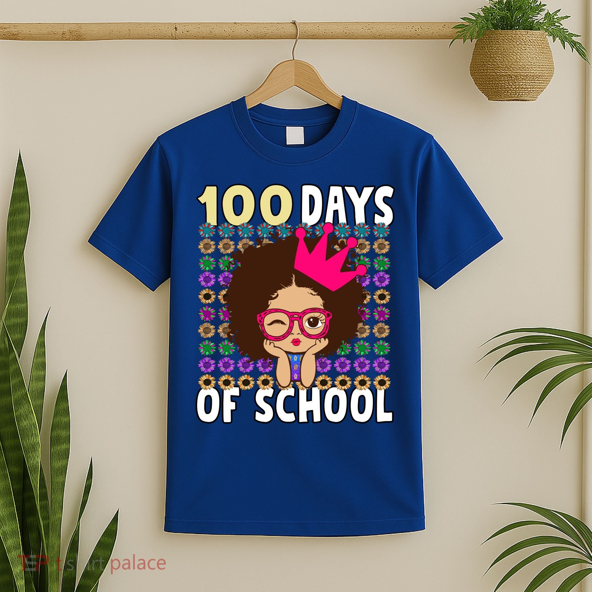 Happy 100 Days Of School Girls Black African Melanin Gift T-Shirt