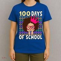 Happy 100 Days Of School Girls Black African Melanin Gift T-Shirt thumb 4