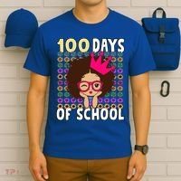 Happy 100 Days Of School Girls Black African Melanin Gift T-Shirt thumb 6