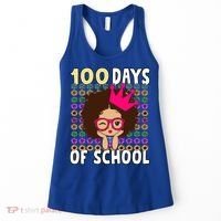 Happy 100 Days Of School Girls Black African Melanin Gift Women's Tank Top thumb 0