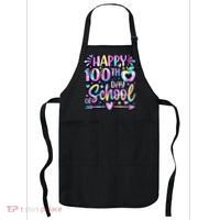 Happy 100th Day Of School Tie Dye Rainbow 100 Days Apron thumb 0