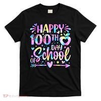 Happy 100th Day Of School Tie Dye Rainbow 100 Days T-Shirt thumb 0
