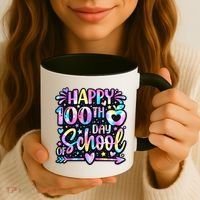 Happy 100th Day Of School Tie Dye Rainbow 100 Days Coffee Mug thumb 3