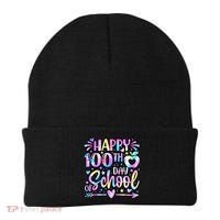 Happy 100th Day Of School Tie Dye Rainbow 100 Days Beanie thumb 0