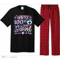 Happy 100th Day Of School Tie Dye Rainbow 100 Days Pajama Set thumb 0