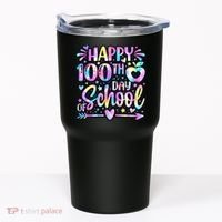Happy 100th Day Of School Tie Dye Rainbow 100 Days Tumbler thumb 0