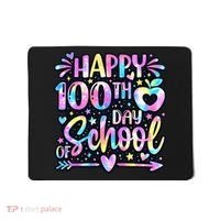 Happy 100th Day Of School Tie Dye Rainbow 100 Days Mousepad thumb 0