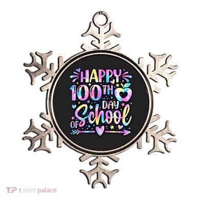 Happy 100th Day Of School Tie Dye Rainbow 100 Days Ornament