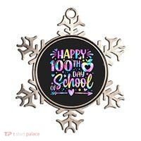 Happy 100th Day Of School Tie Dye Rainbow 100 Days Ornament thumb 0