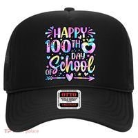 Happy 100th Day Of School Tie Dye Rainbow 100 Days Hat thumb 0