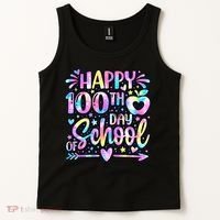 Happy 100th Day Of School Tie Dye Rainbow 100 Days Tank Top thumb 2