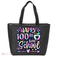 Happy 100th Day Of School Tie Dye Rainbow 100 Days Tote Bag thumb 0