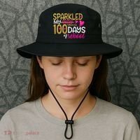 Happy 100th Day Sparkled My Way Through 100 Days Of School Bucket Hat thumb 3