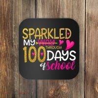 Happy 100th Day Sparkled My Way Through 100 Days Of School Coaster thumb 0