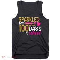 Happy 100th Day Sparkled My Way Through 100 Days Of School Tank Top thumb 0