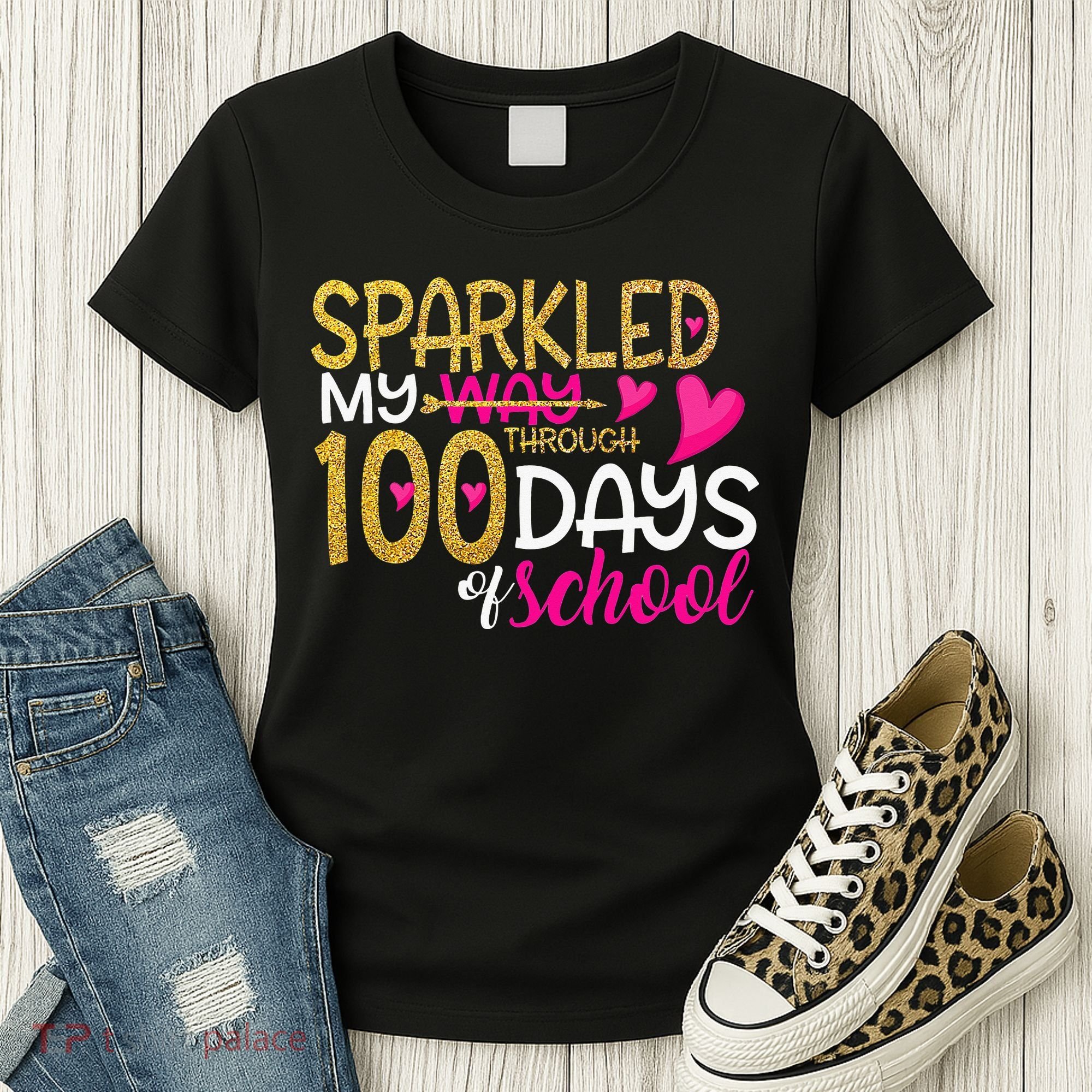 Happy 100th Day Sparkled My Way Through 100 Days Of School Women's T-Shirt