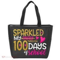 Happy 100th Day Sparkled My Way Through 100 Days Of School Tote Bag thumb 0