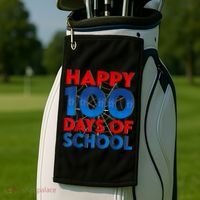 Happy 100 Days Of School Boy Girl Golf Towel thumb 2