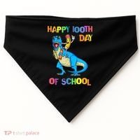Happy 100th Day Of School Pencil Riding Dinosaur T Rex Funny USA-Made Doggie Bandana thumb 0