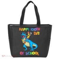 Happy 100th Day Of School Pencil Riding Dinosaur T Rex Funny Tote Bag thumb 0