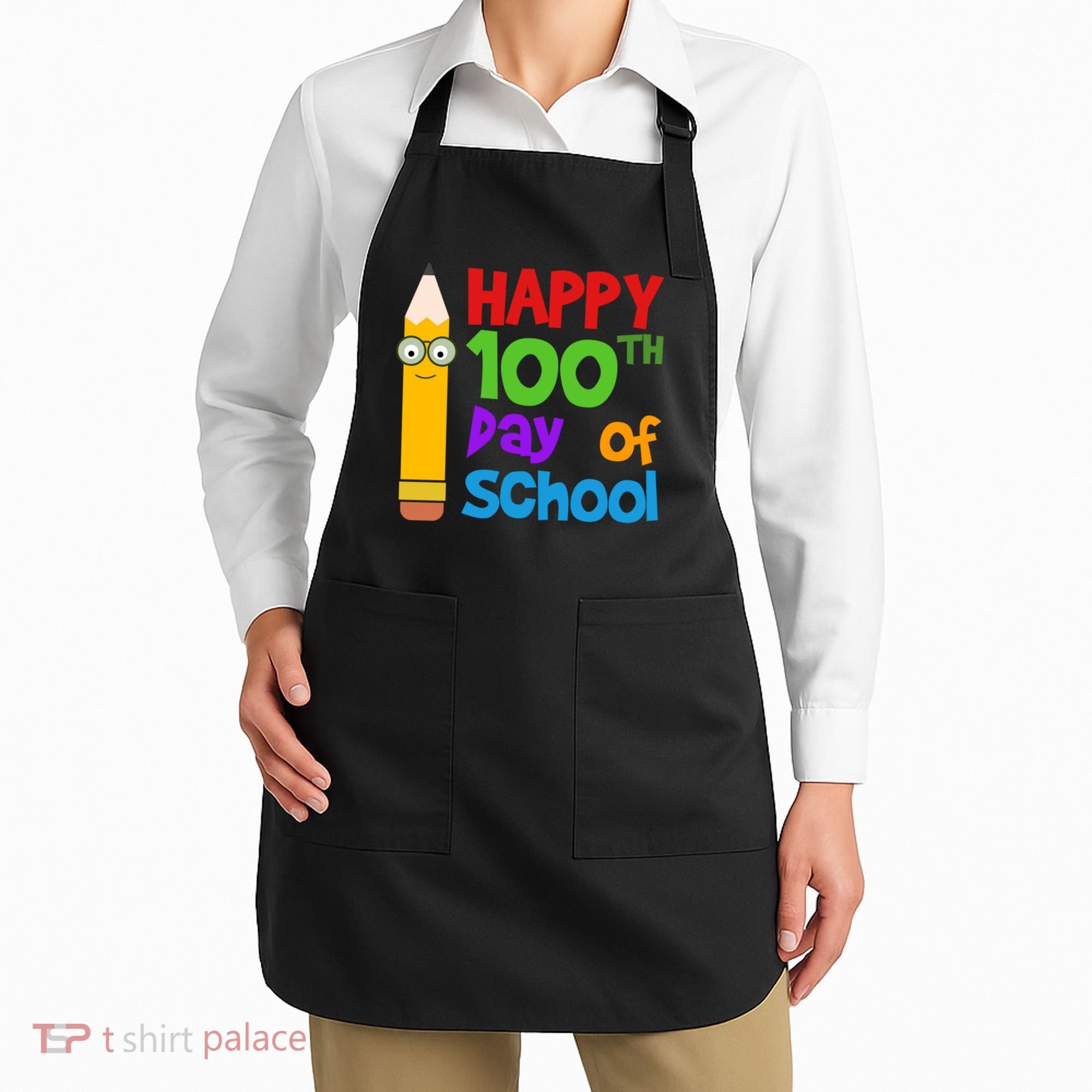 Happy 100th Day Of School Cute Apron