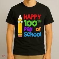 Happy 100th Day Of School Cute T-Shirt thumb 3