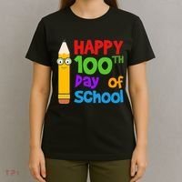Happy 100th Day Of School Cute T-Shirt thumb 4