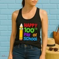 Happy 100th Day Of School Cute Women's Tank Top thumb 2