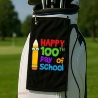 Happy 100th Day Of School Cute Golf Towel thumb 2