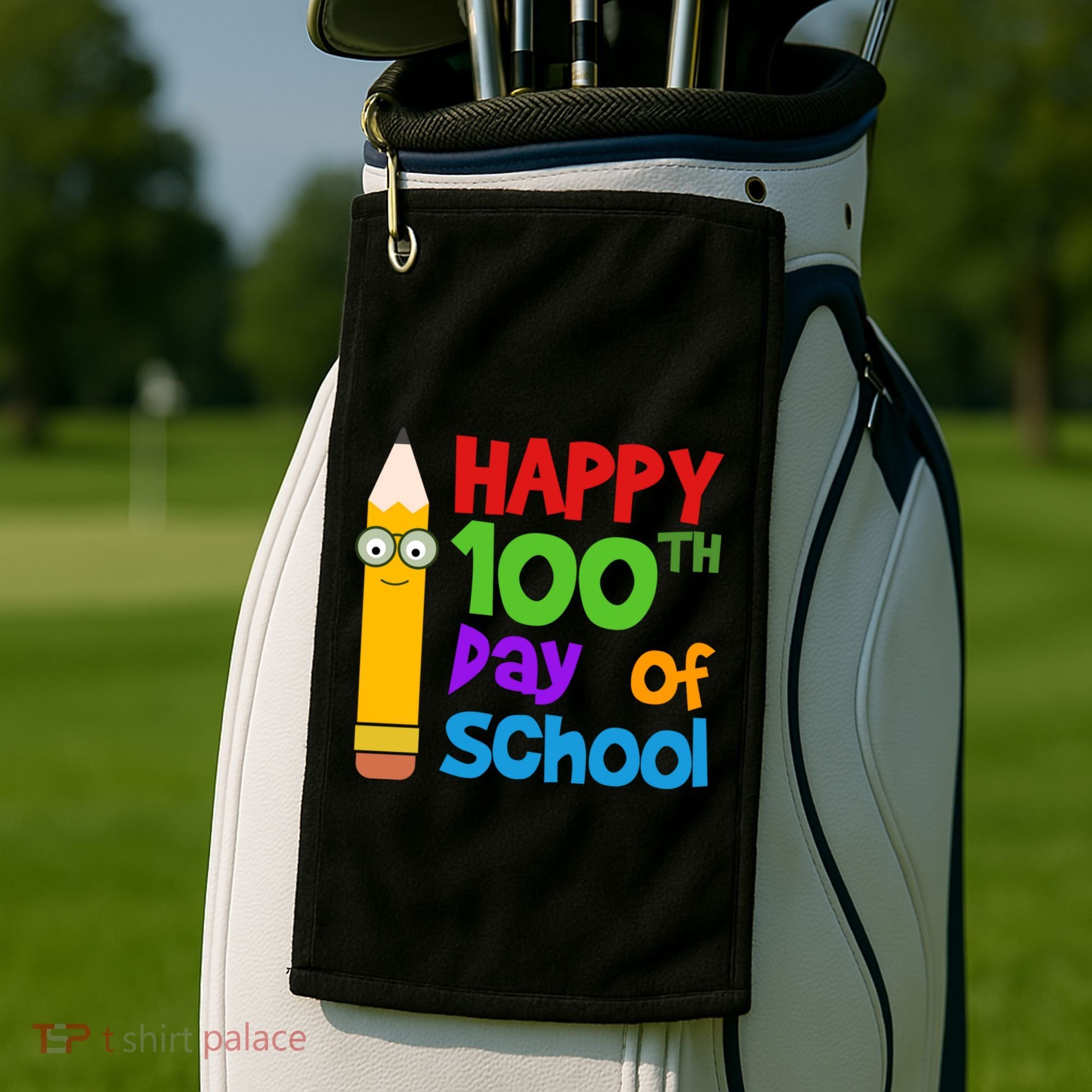 Happy 100th Day Of School Cute Golf Towel