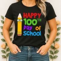 Happy 100th Day Of School Cute Women's T-Shirt thumb 2