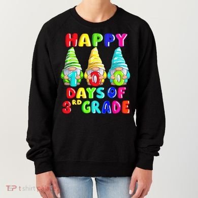 Happy 100th Day Of School Third 3rd Grade Gnome Teacher Cool Gift Women's Sweatshirt
