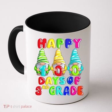 Happy 100th Day Of School Third 3rd Grade Gnome Teacher Cool Gift Coffee Mug