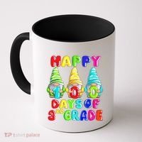 Happy 100th Day Of School Third 3rd Grade Gnome Teacher Cool Gift Coffee Mug thumb 0