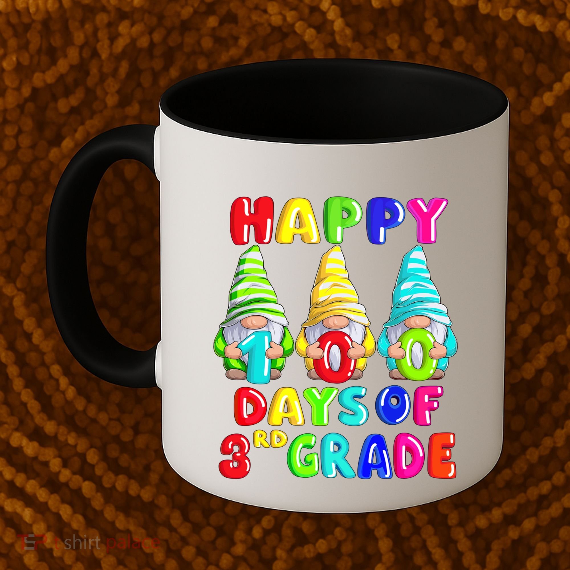 Happy 100th Day Of School Third 3rd Grade Gnome Teacher Cool Gift Coffee Mug