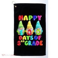 Happy 100th Day Of School Third 3rd Grade Gnome Teacher Cool Gift Golf Towel thumb 0
