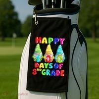 Happy 100th Day Of School Third 3rd Grade Gnome Teacher Cool Gift Golf Towel thumb 2