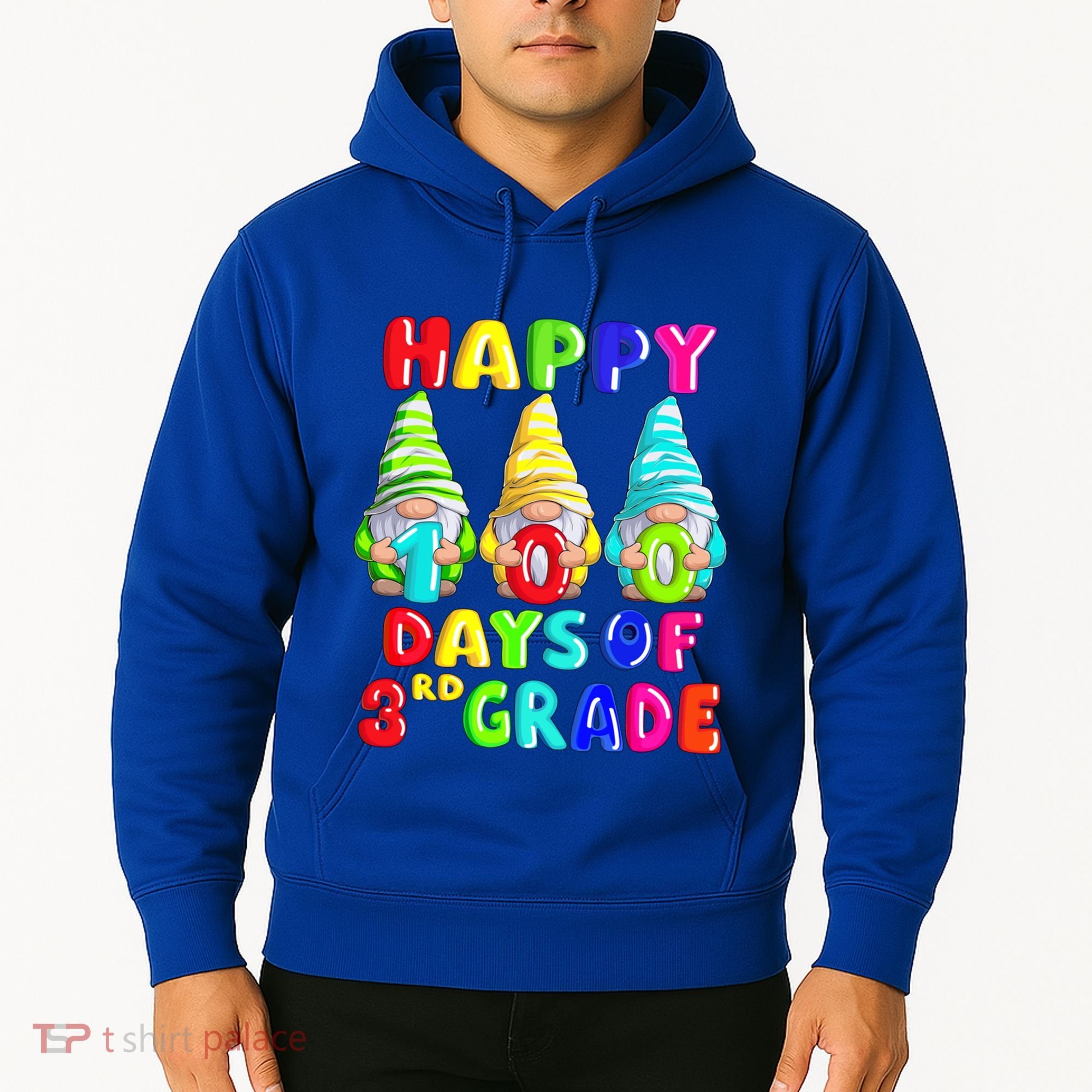 Happy 100th Day Of School Third 3rd Grade Gnome Teacher Cool Gift Hoodie