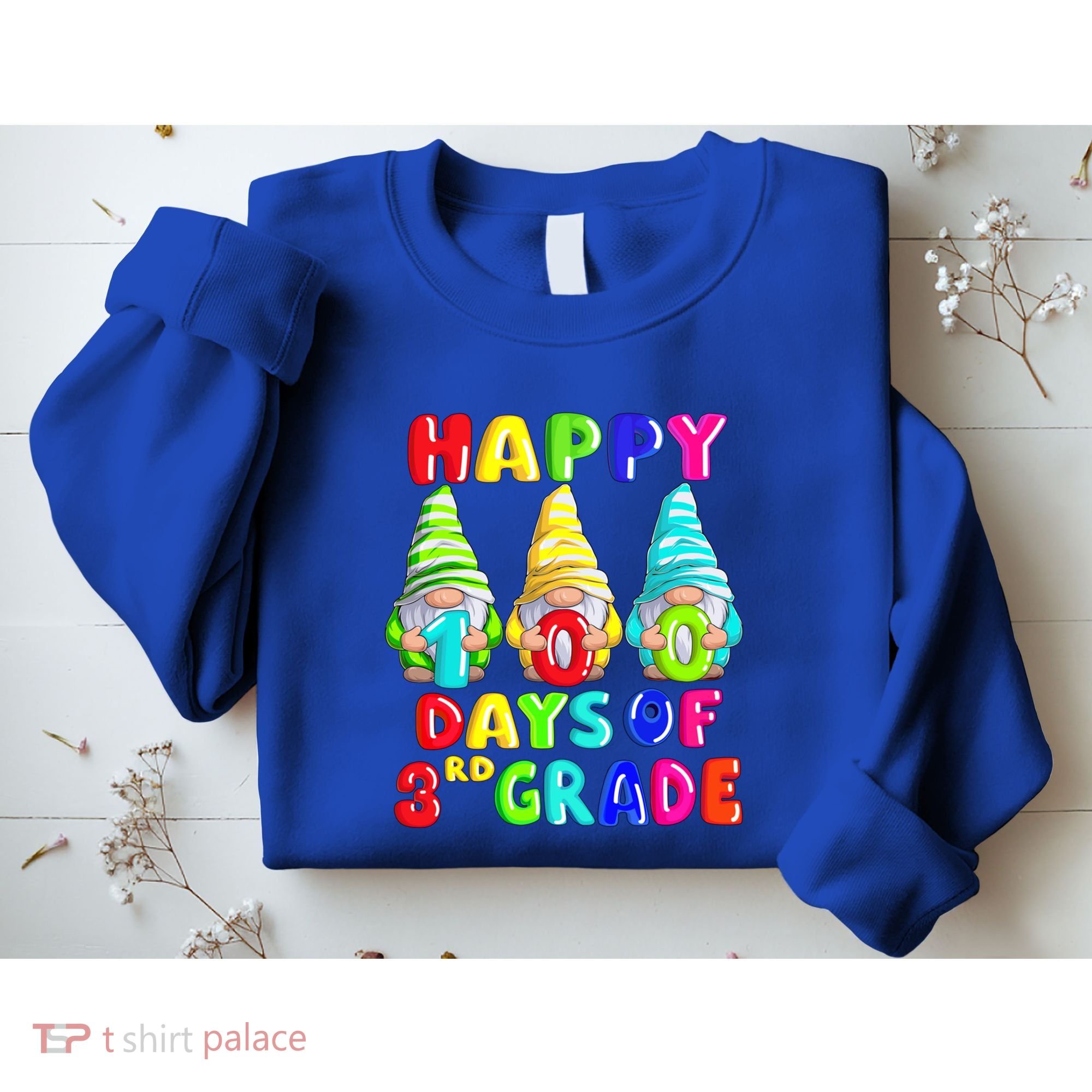 Happy 100th Day Of School Third 3rd Grade Gnome Teacher Cool Gift Sweatshirt