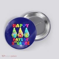 Happy 100th Day Of School Third 3rd Grade Gnome Teacher Cool Gift Button thumb 0