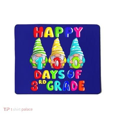 Happy 100th Day Of School Third 3rd Grade Gnome Teacher Cool Gift Mousepad