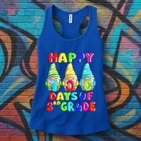 Happy 100th Day Of School Third 3rd Grade Gnome Teacher Cool Gift Women's Tank Top thumb 3