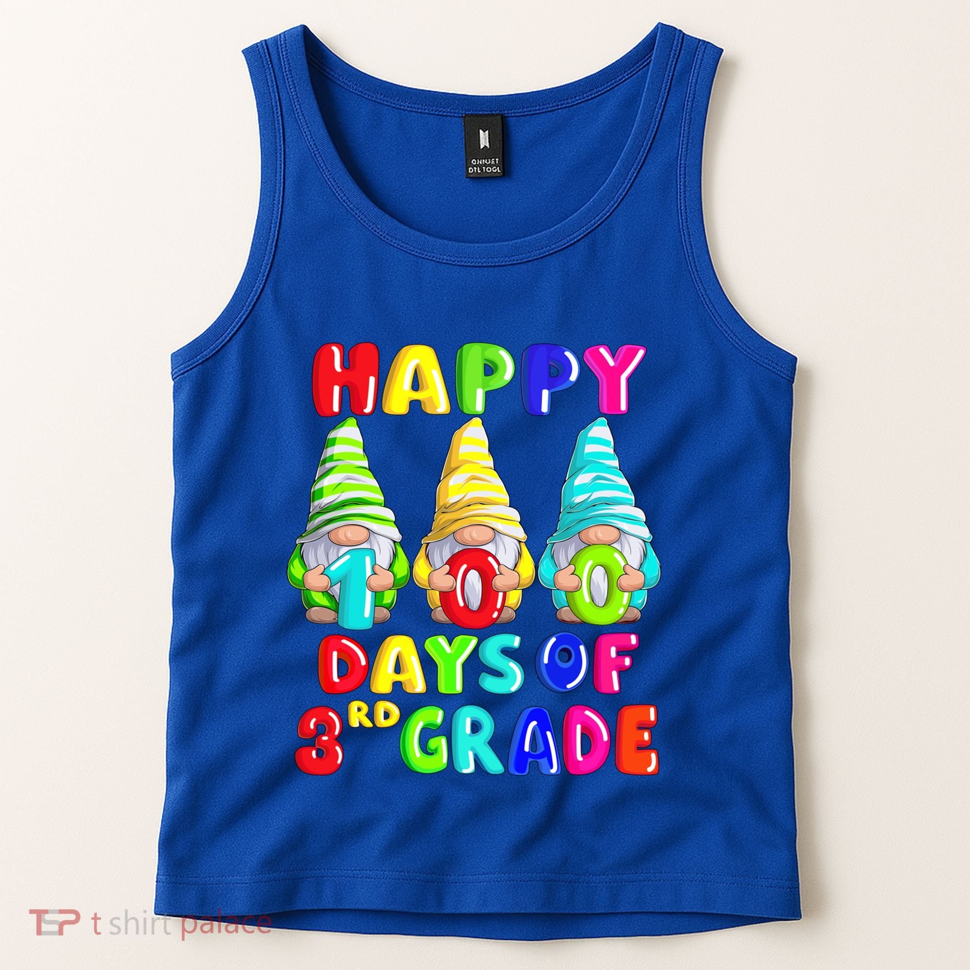 Happy 100th Day Of School Third 3rd Grade Gnome Teacher Cool Gift Tank Top