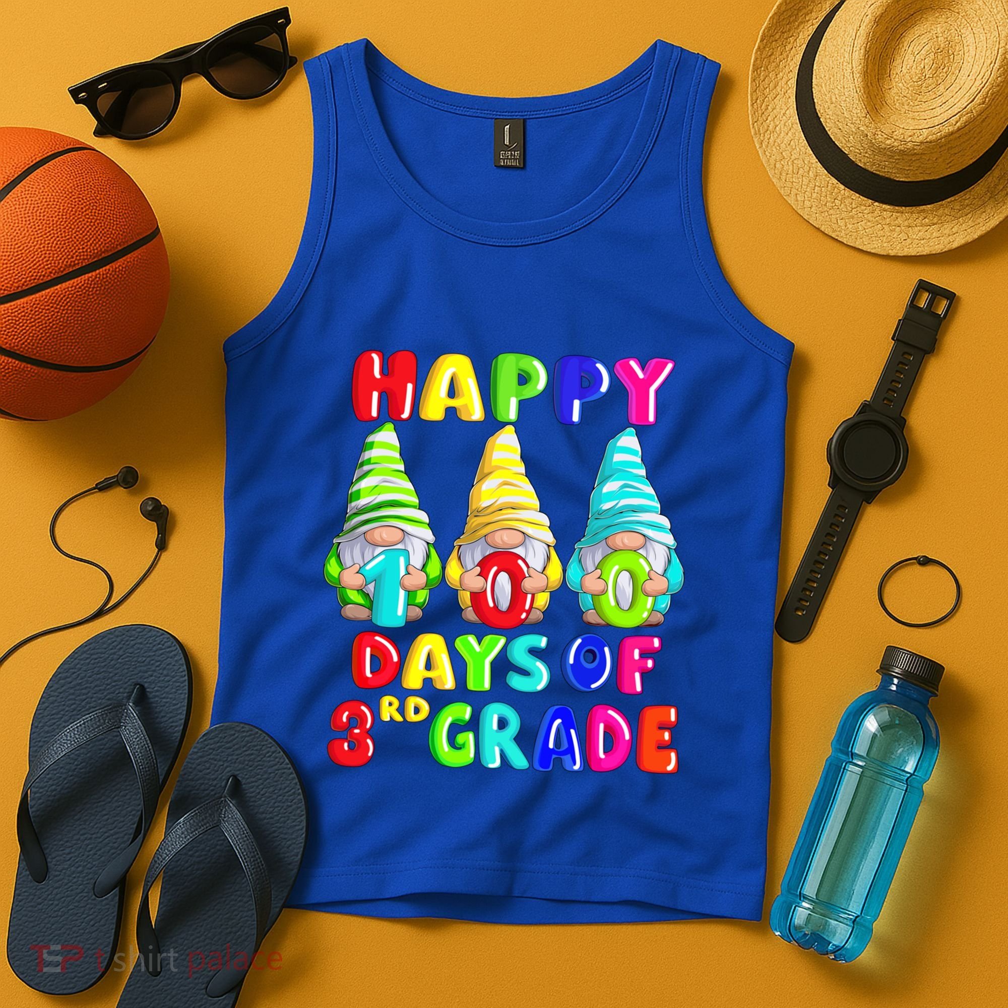 Happy 100th Day Of School Third 3rd Grade Gnome Teacher Cool Gift Tank Top