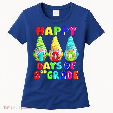 Happy 100th Day Of School Third 3rd Grade Gnome Teacher Cool Gift Women's T-Shirt