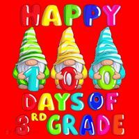 Happy 100th Day Of School Third 3rd Grade Gnome Teacher Cool Gift Santa Hat thumb 1
