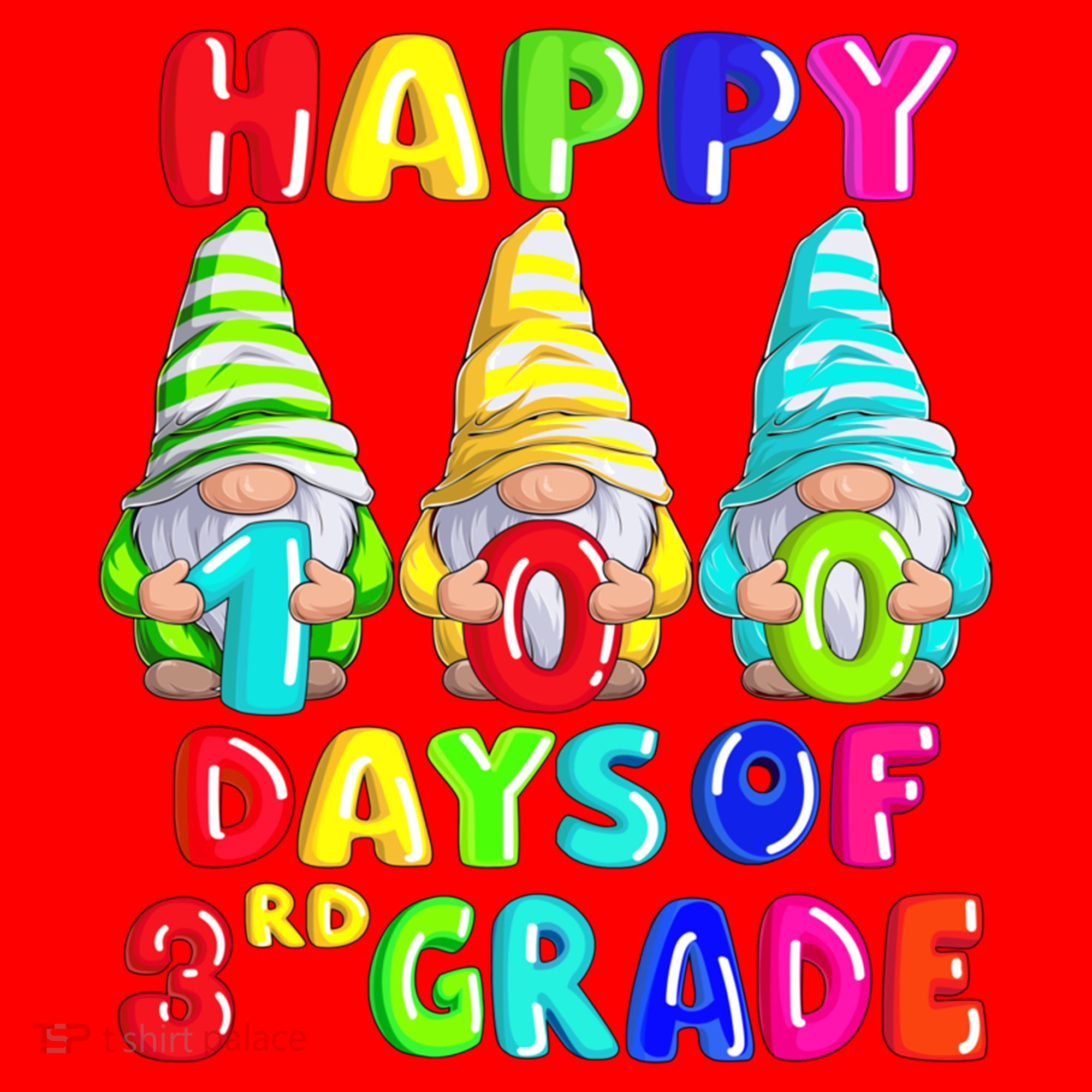 Happy 100th Day Of School Third 3rd Grade Gnome Teacher Cool Gift Santa Hat